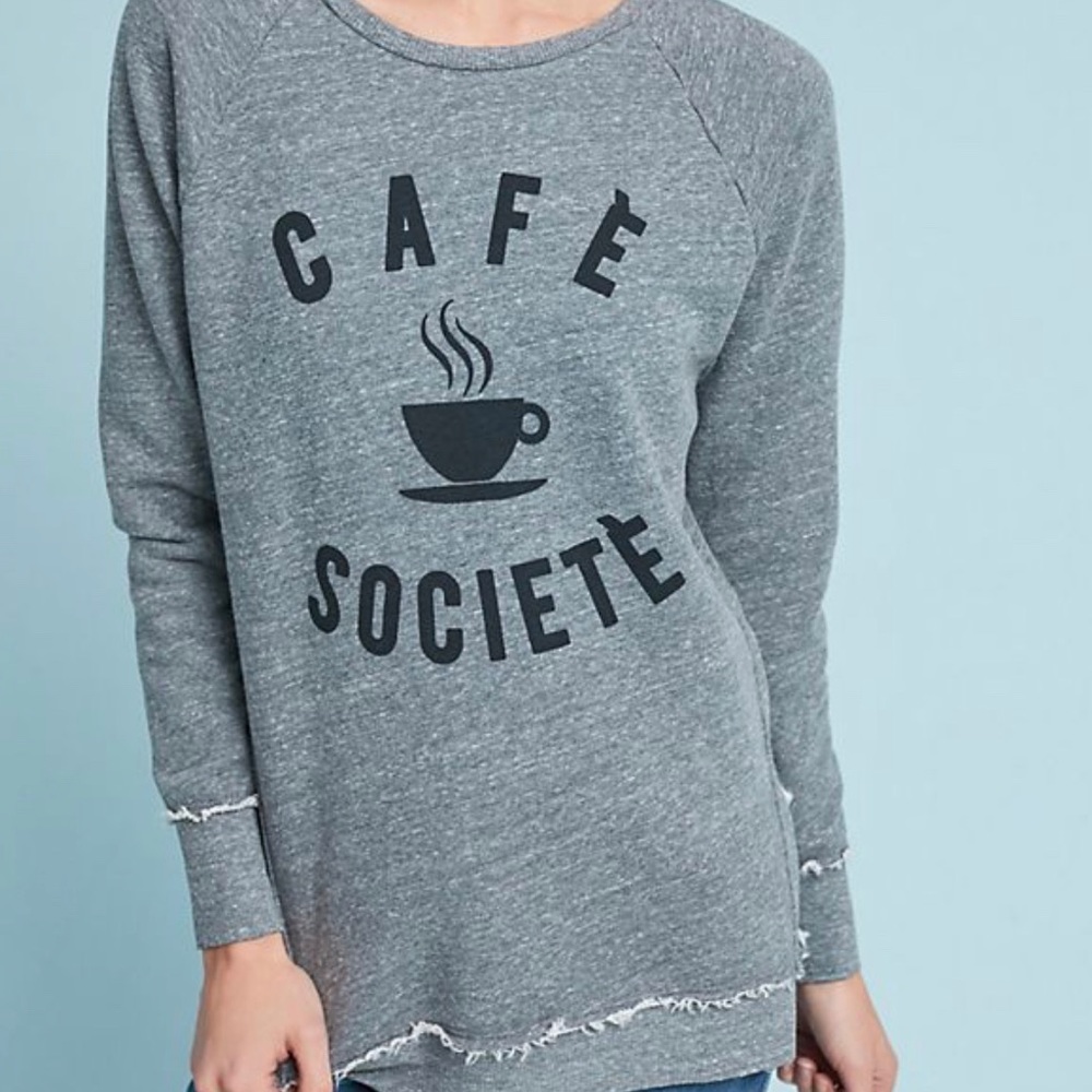 Anthro Sol Angeles Cafe Societe sweatshirt, XS